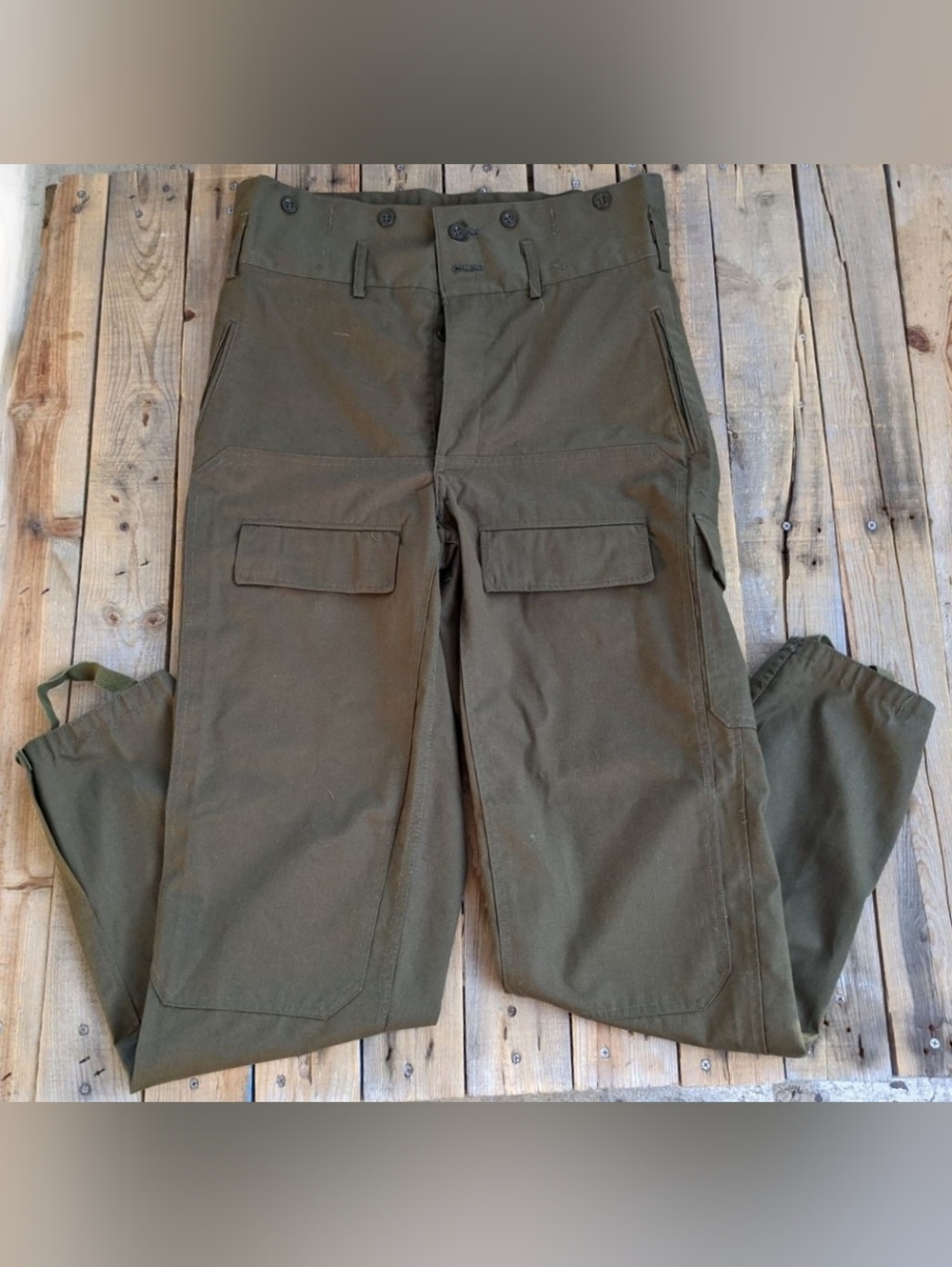 vintage '70s Czech Army M-85 cargo double knee trooper pants  men's Size 30